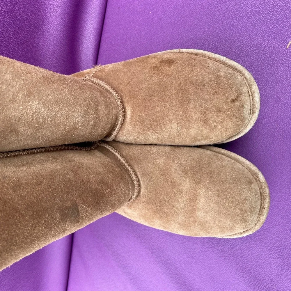 Bearpaw Emma Tall Youth Suede Boots Hickory Brown Coizy Size‎ 3 Y-EMMA TALL
